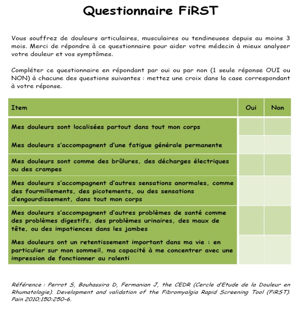 questionnaire FIRST
